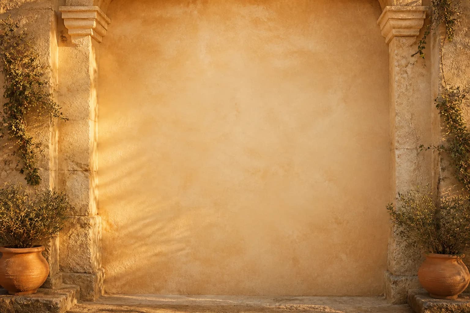 Warm Mediterranean stone wall at golden hour near Benidorm