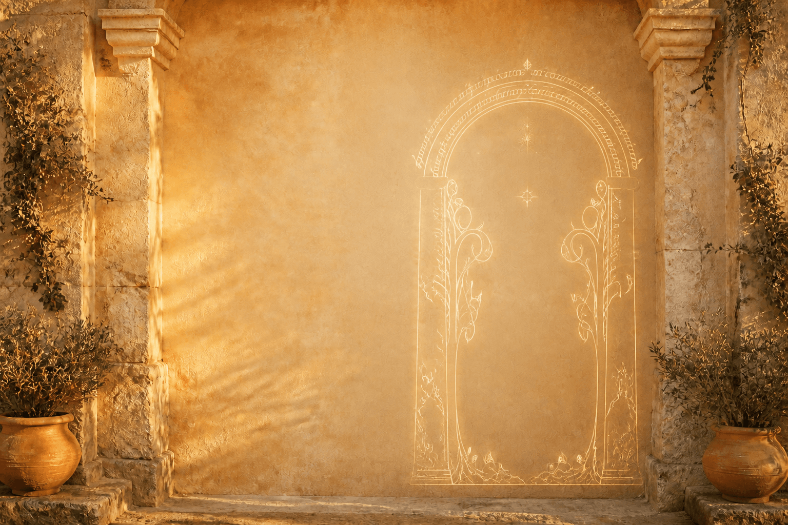 Transformed landscape with elvish gate
